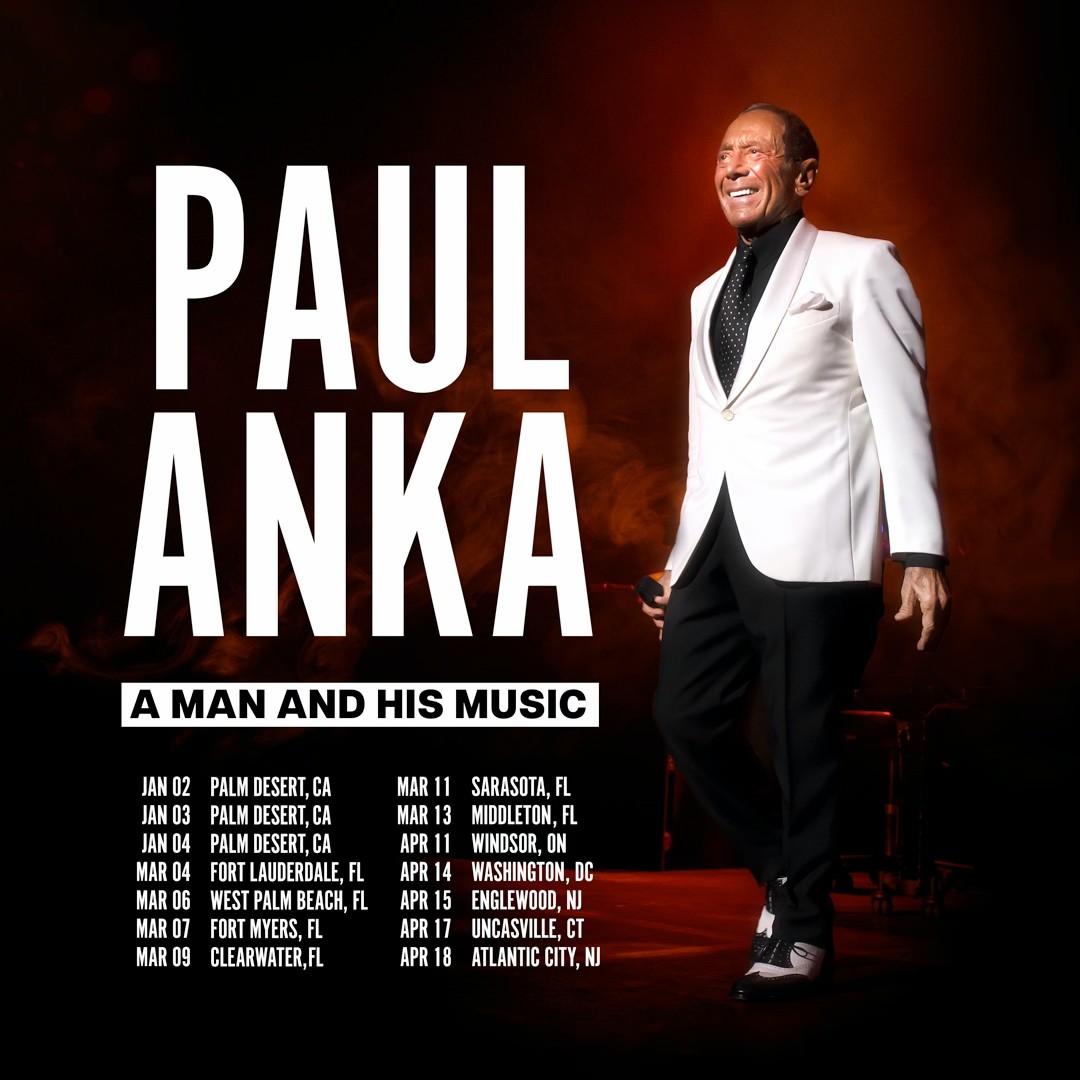 Paul Anka A Man and His Music tour Poster 2026